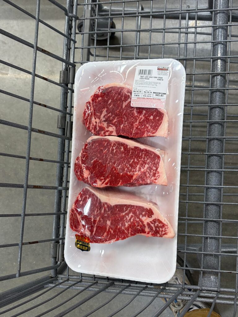I was fully set on a thick pork chop or chicken breast as my first cook on my new sous vide. Told myself I would only consider otherwise if the perfect steak for it faced me at Costco. Well they got me lol.