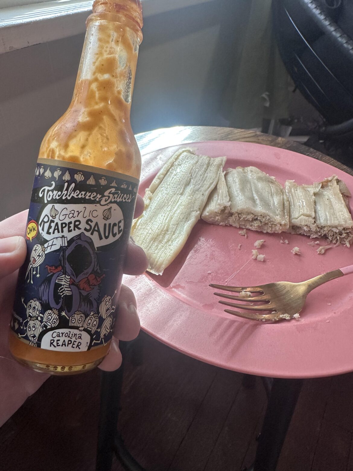 Roadside tamales with some torchbearer