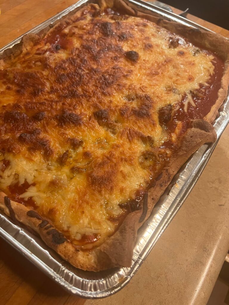 Well my first attempt at deep dish kinda worked