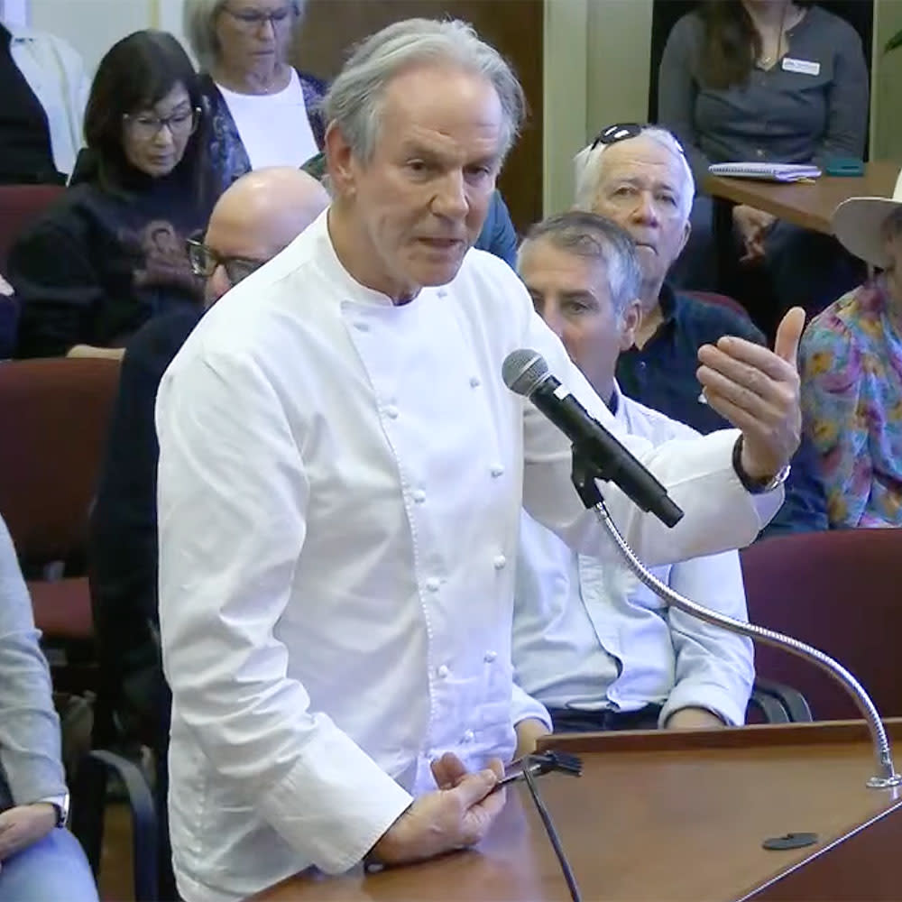 Chef Thomas Keller attended the Yountville Town Council meeting on Tuesday, March 3. YouTube / Yountville Town Council
