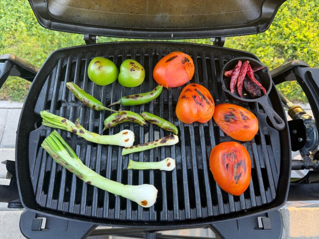Trying to improve my smokey green onion salsa. Pic 1 is ingredients minus the garlic, pic 2 is what I am trying to recreate bad photo, pic 3 is how mine turned out. Any tips for my recipe?