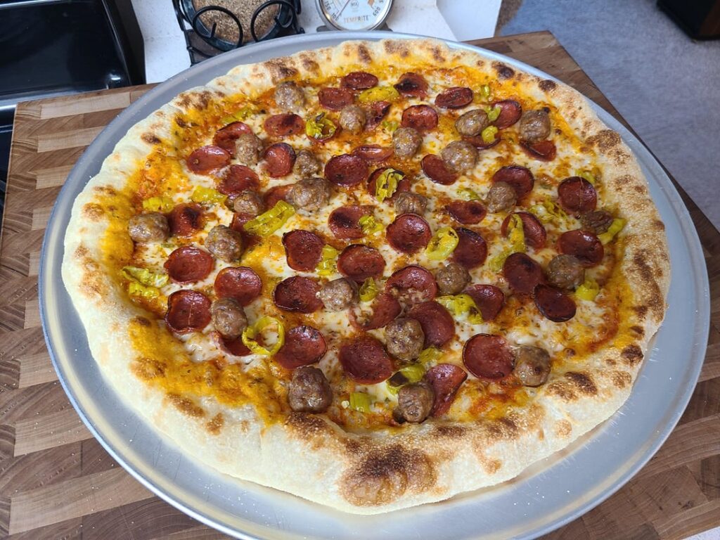 Would you smash? Pepperoni, hot Italian sausage and pepperoncini!
