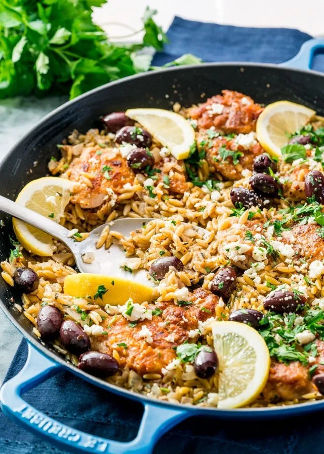 One pot Greek chicken orzo