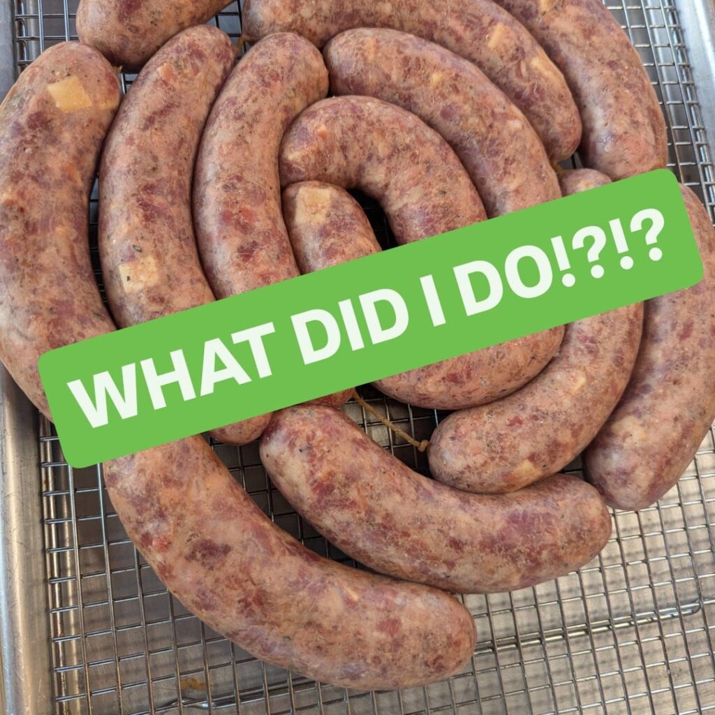 Reuben Sausage on the Big Green Egg Reuben Sausage on the Big Green Egg