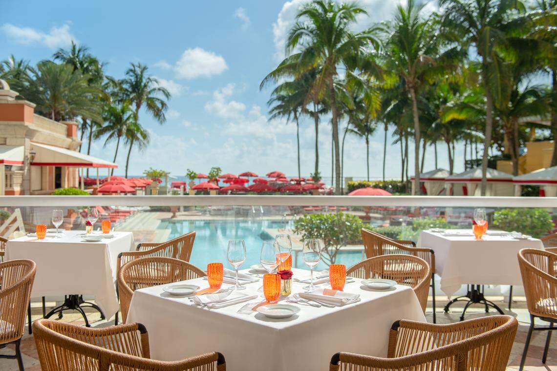 The new outdoor patio at the renovated Il Mulino New York in Sunny Isles Beach.