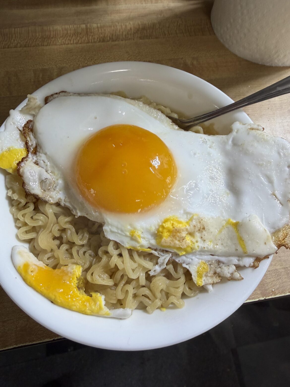 Ramen with a fried duck egg