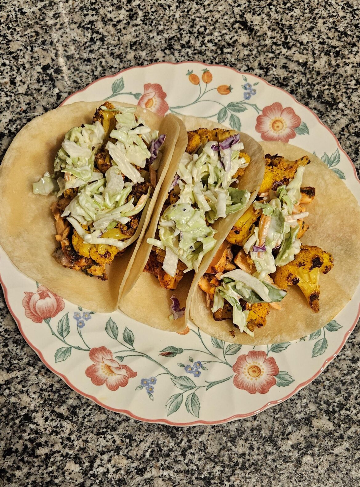 Chimichurri Salmon & Roasted Cauliflower Tacos