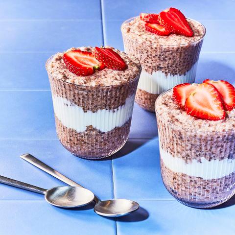 Heami Lee, Food Stylist: Emily Nabors Hall, Prop Stylist: Christine Keeley Anti-Inflammatory Strawberry Chia Pudding