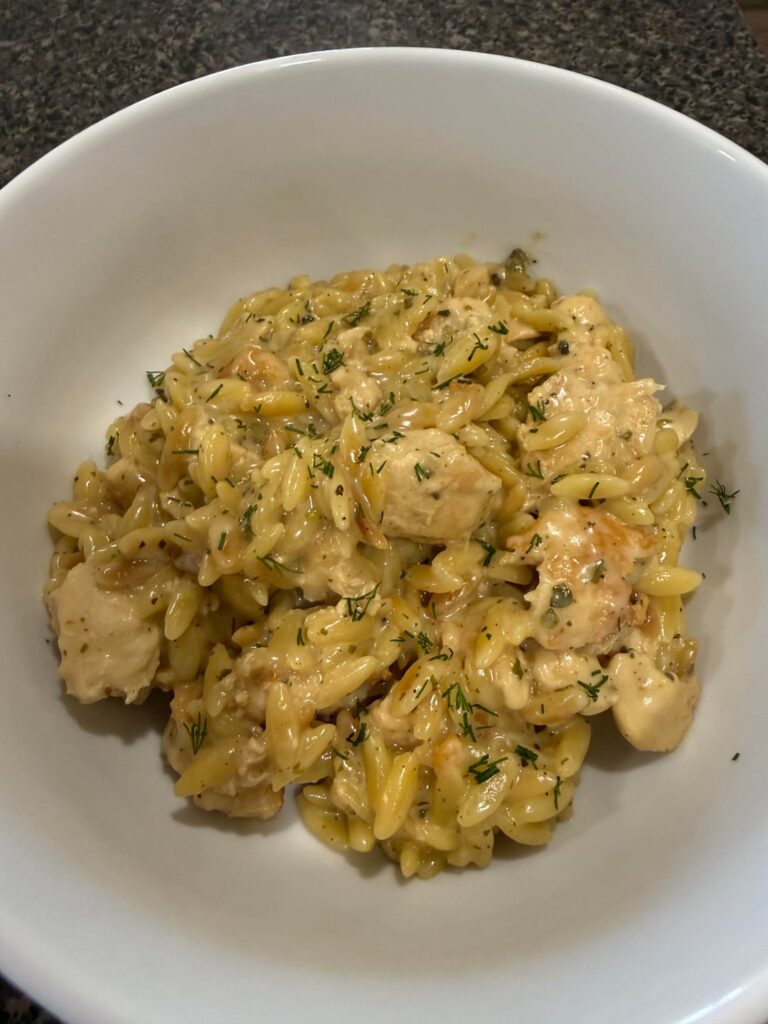 Creamy Chicken Lemon-Dill Chicken Orzotto…Yum! Review Below ⬇️
