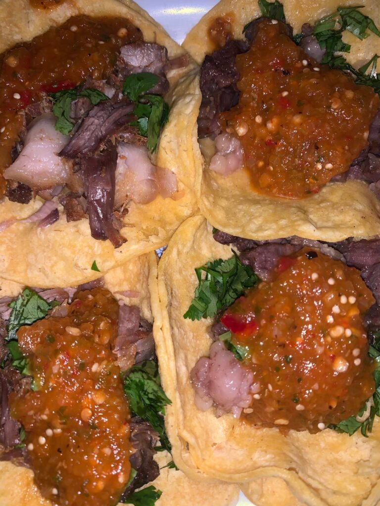 Put my homemade salsa on my homemade tacos 😋