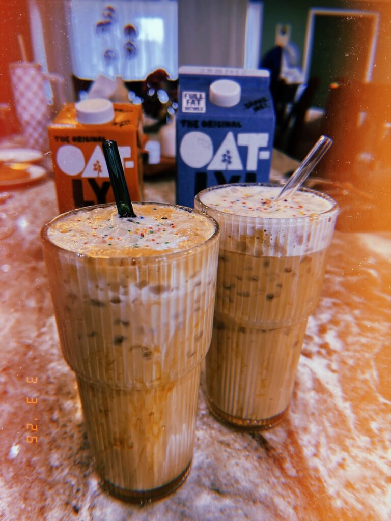 Forever making iced lattes for my sister and I 🔁