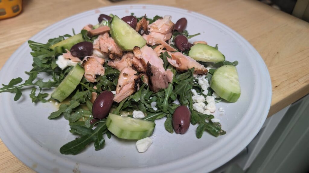 Salmon salad for lunch
