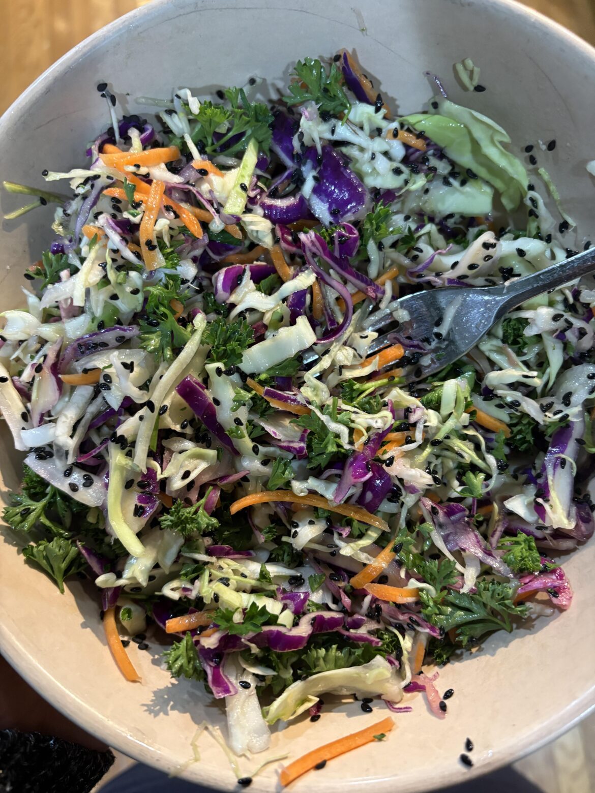 Cabbage salad for lunch