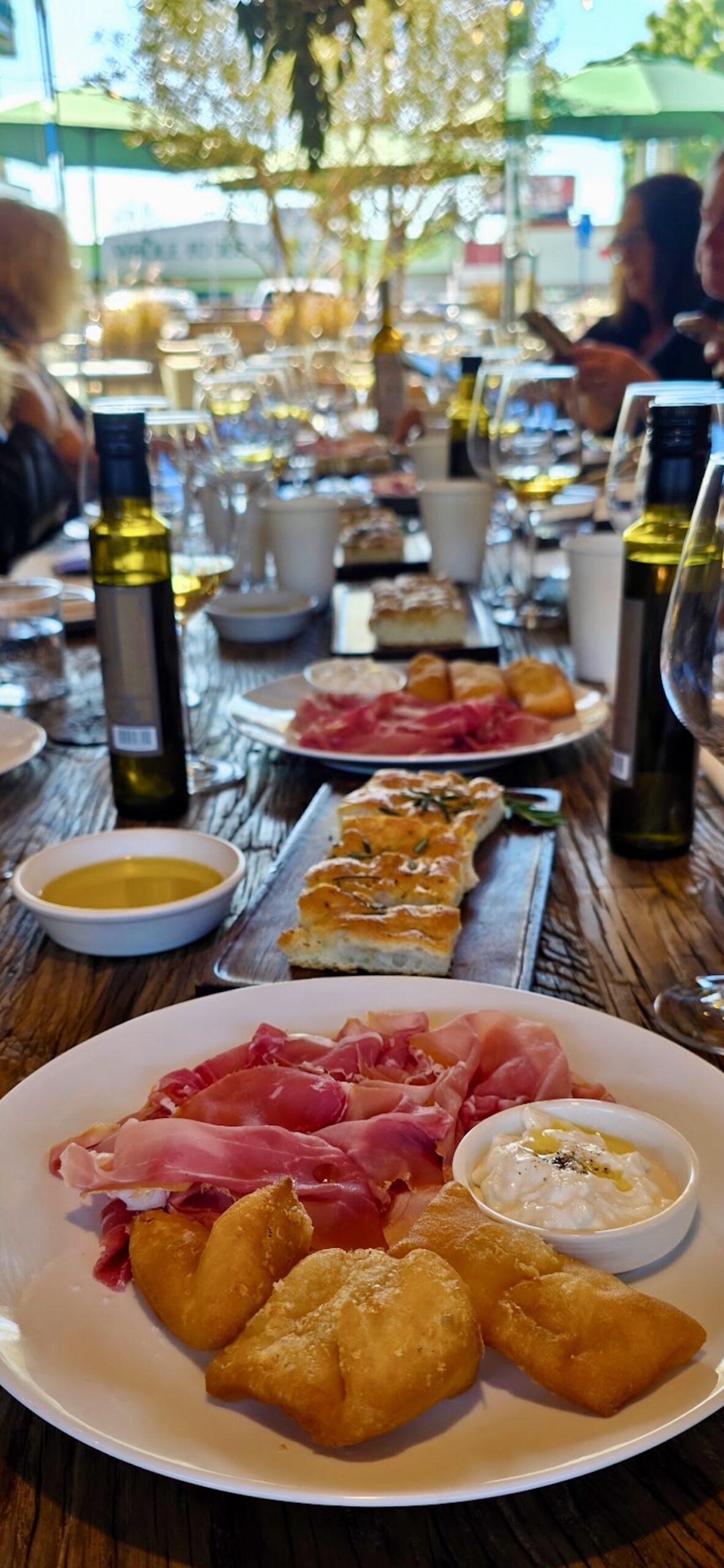 Gnocco Fritto and prosciutto di Parma paired well with the Ettore Pure Chardonnay. (Please the Palate)