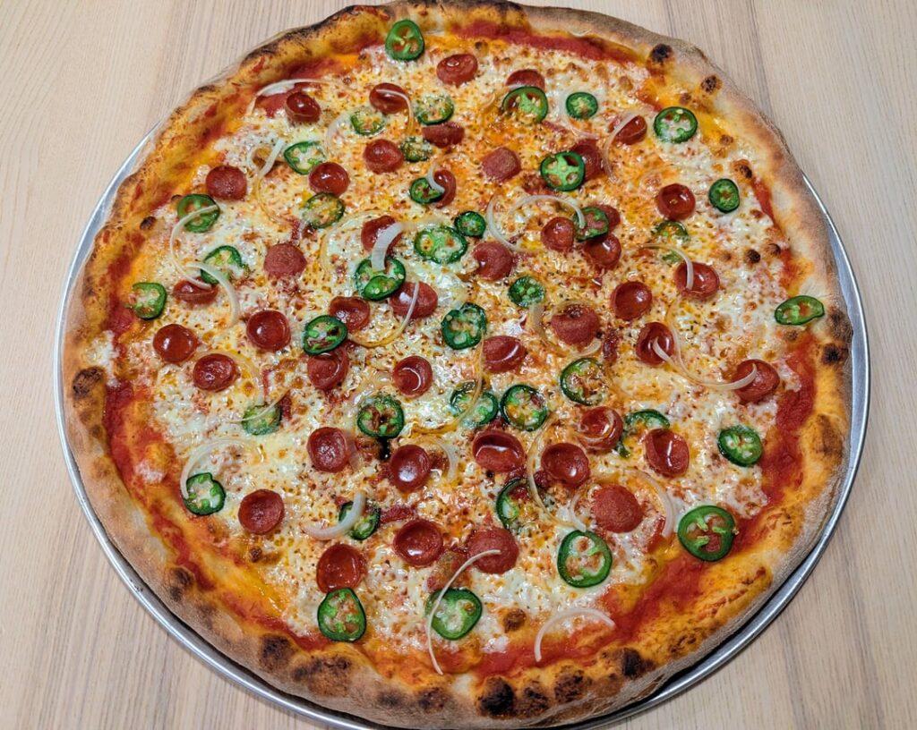 [homemade] 20" NY Style Pepperoni, Jalapeno and Onion
