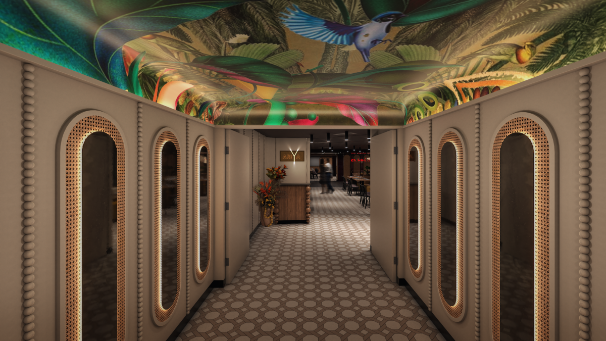 Ariya's arrival corridor will set the tone for a dining experience worthy of guests' attention.Virgin Voyages