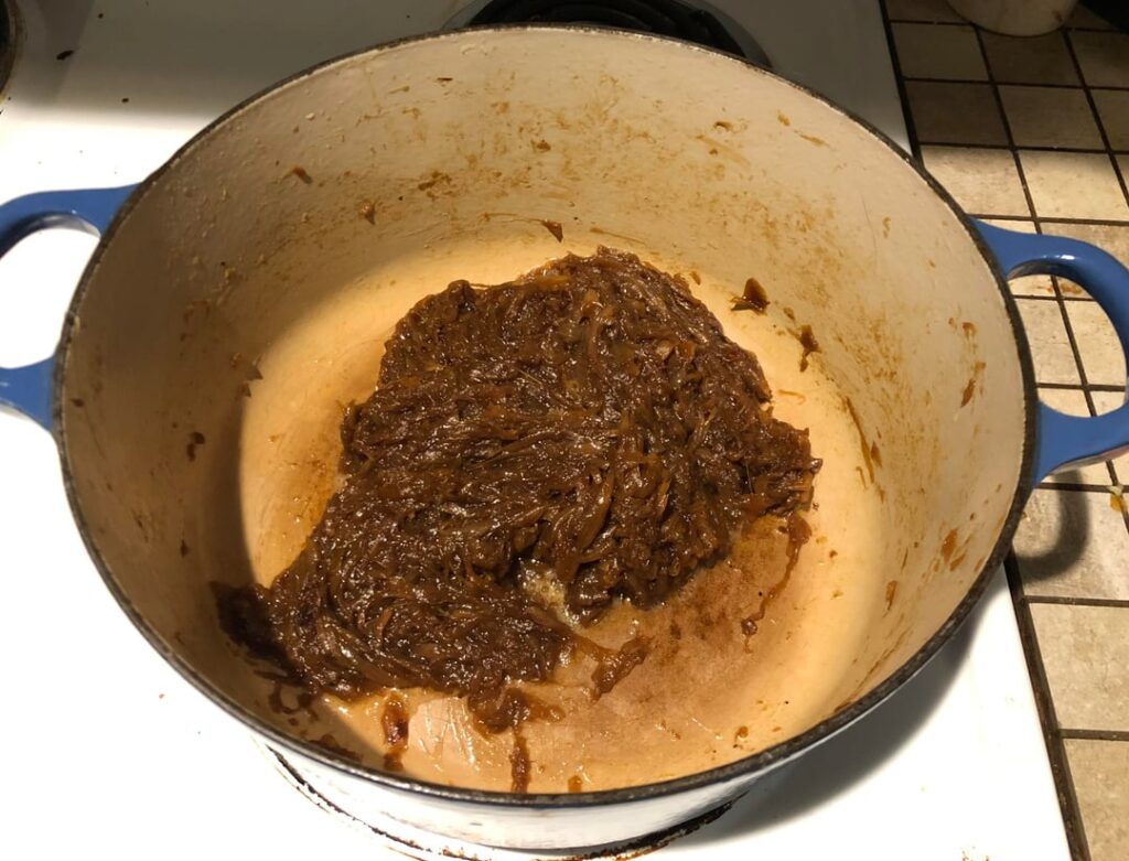 5lbs onions caramelized