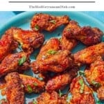 Air fryer chicken wings pin image 1.