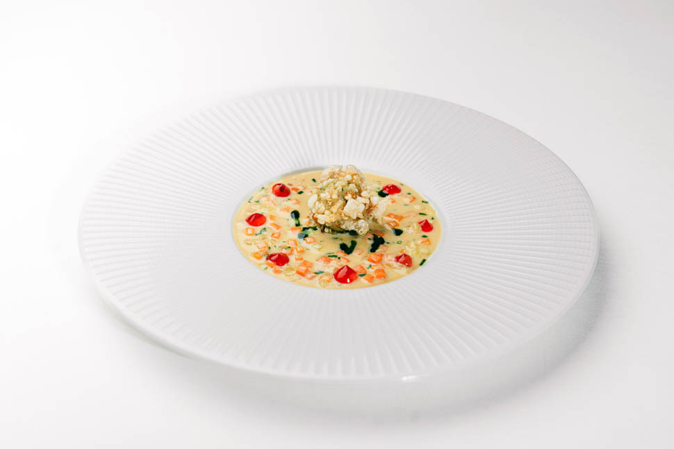 Carlo Cracco Zuppa di Ricotta e Ranocchi Fritti copia