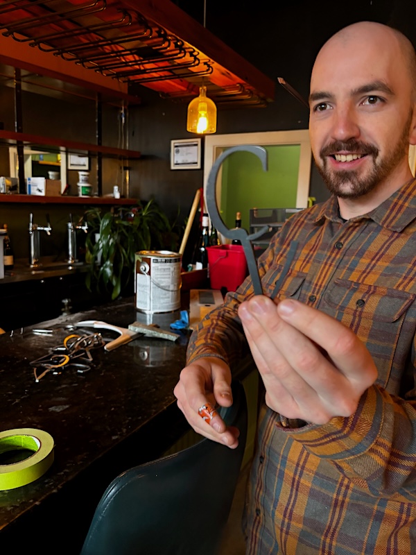 John Cummings in Gumba's new space.