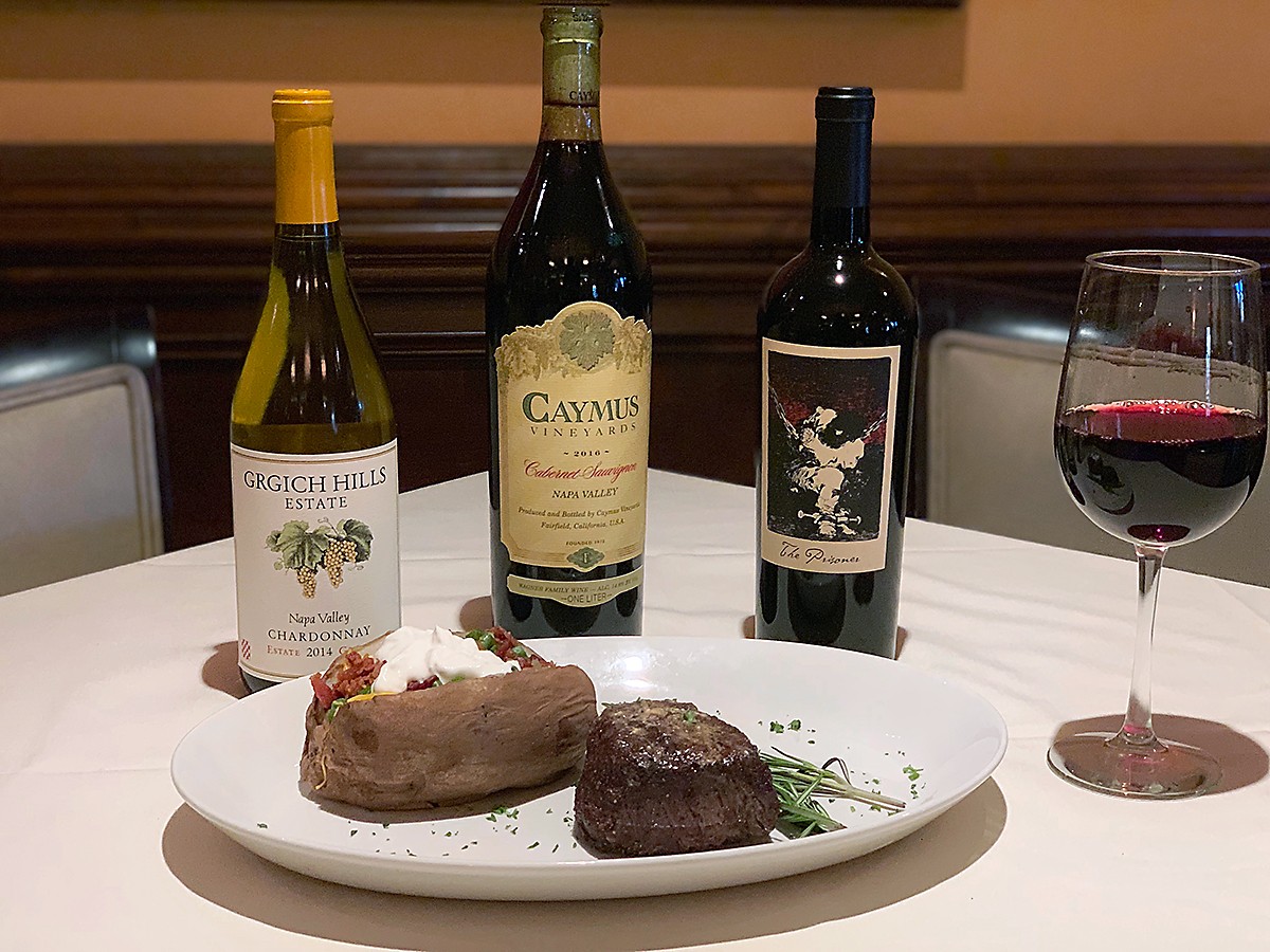 Dario's steak and wine special