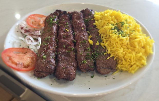 Among the Mediterranean specialties on the menu at the newly opened Cafe Zaytun in Elgin is the kifta kabob plate. (Cafe Zaytun)