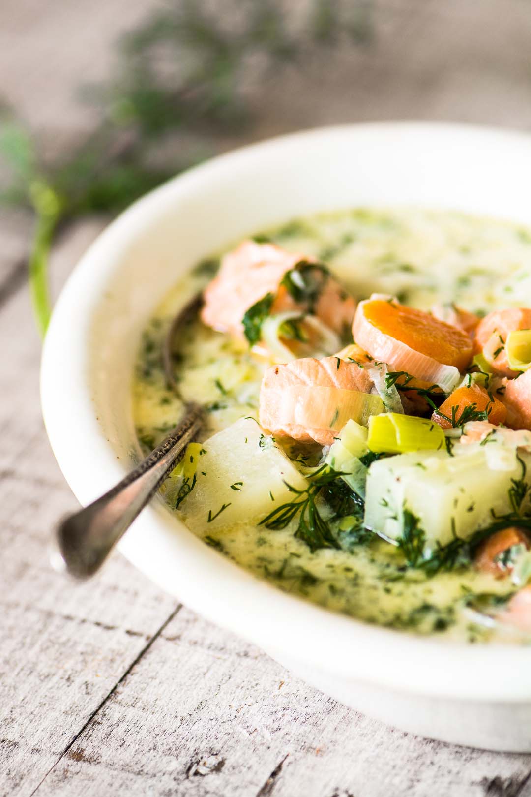 Finnish Salmon Soup – Lohikeitto ~ this simple salmon and potato soup is the ultimate spring meal,