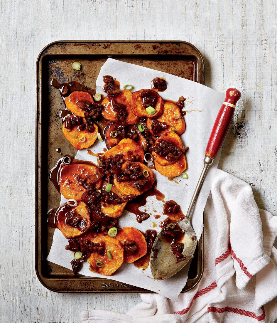 CANDIED SWEET POTATOES WITH PECAN BACON SYRUP
A seasonal recipe from North Carolina–based chef Vivian Howard.
> Get the recipe
 