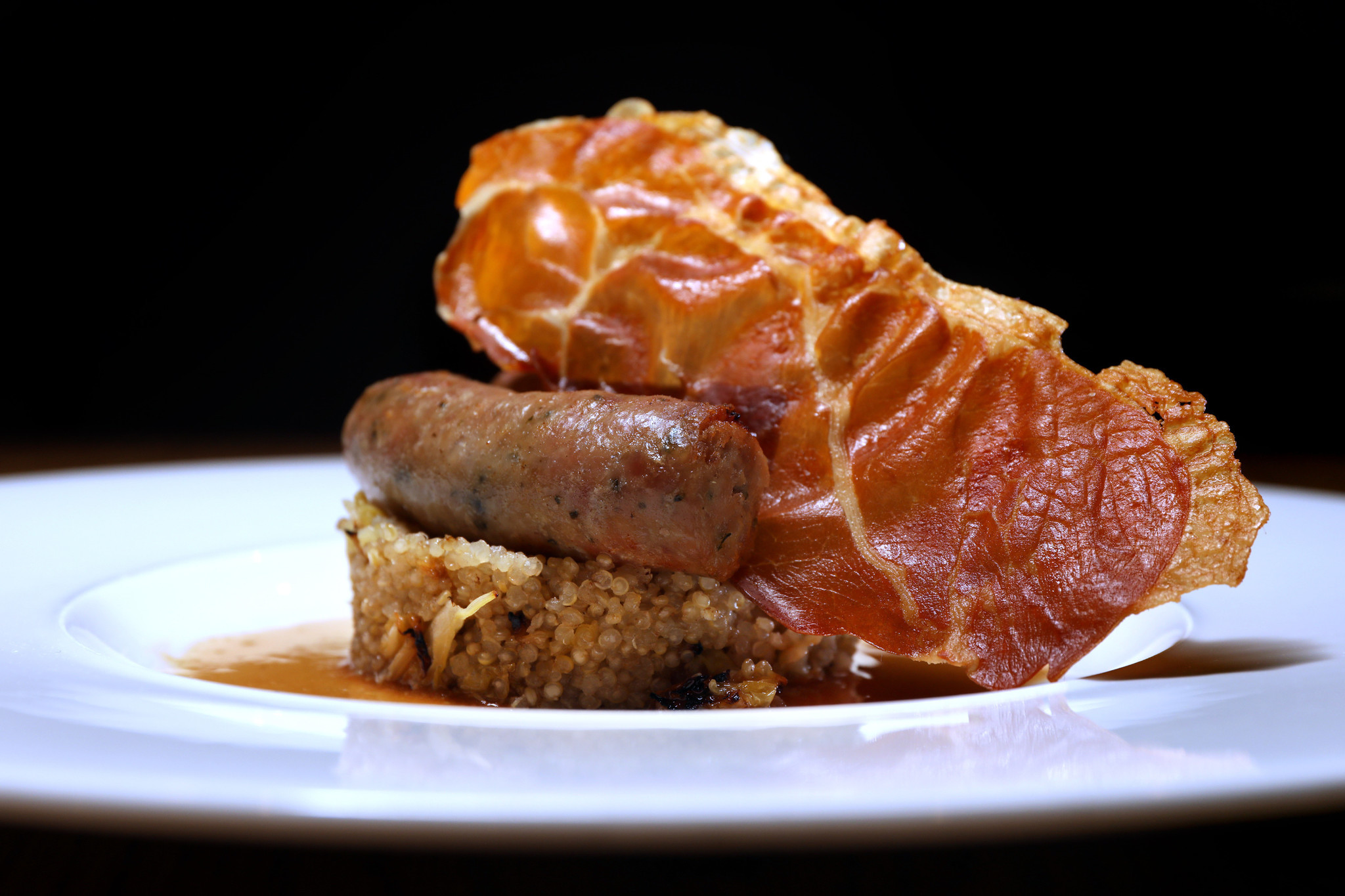 The rabbit-sage sausage at Aboyer, a large brasserie space in Winnetka.