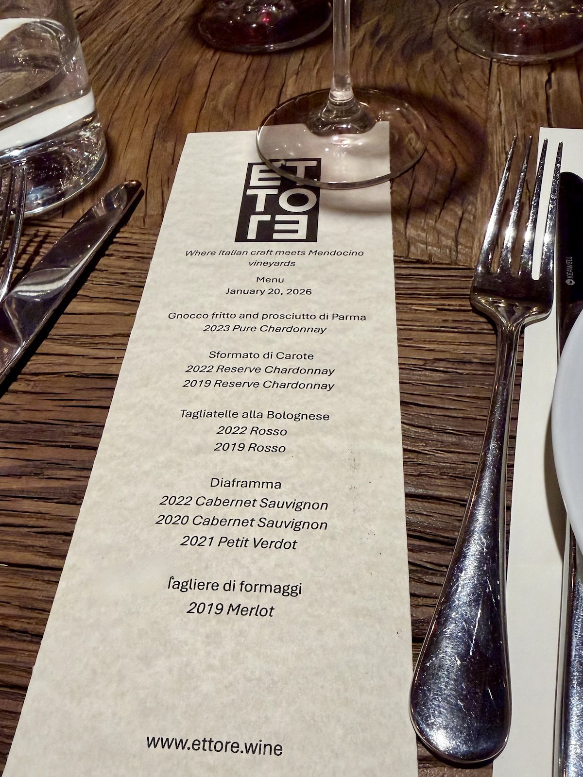 A menu that merges Italy with Mendocino County. (Brockhaus Photography)