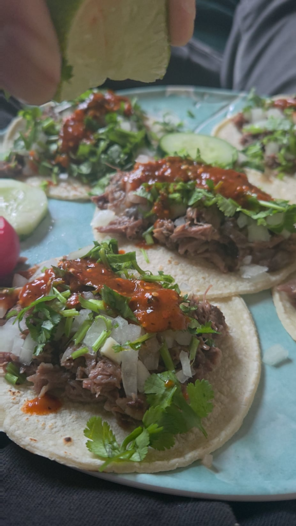 Free tacos!_! Sis birthday