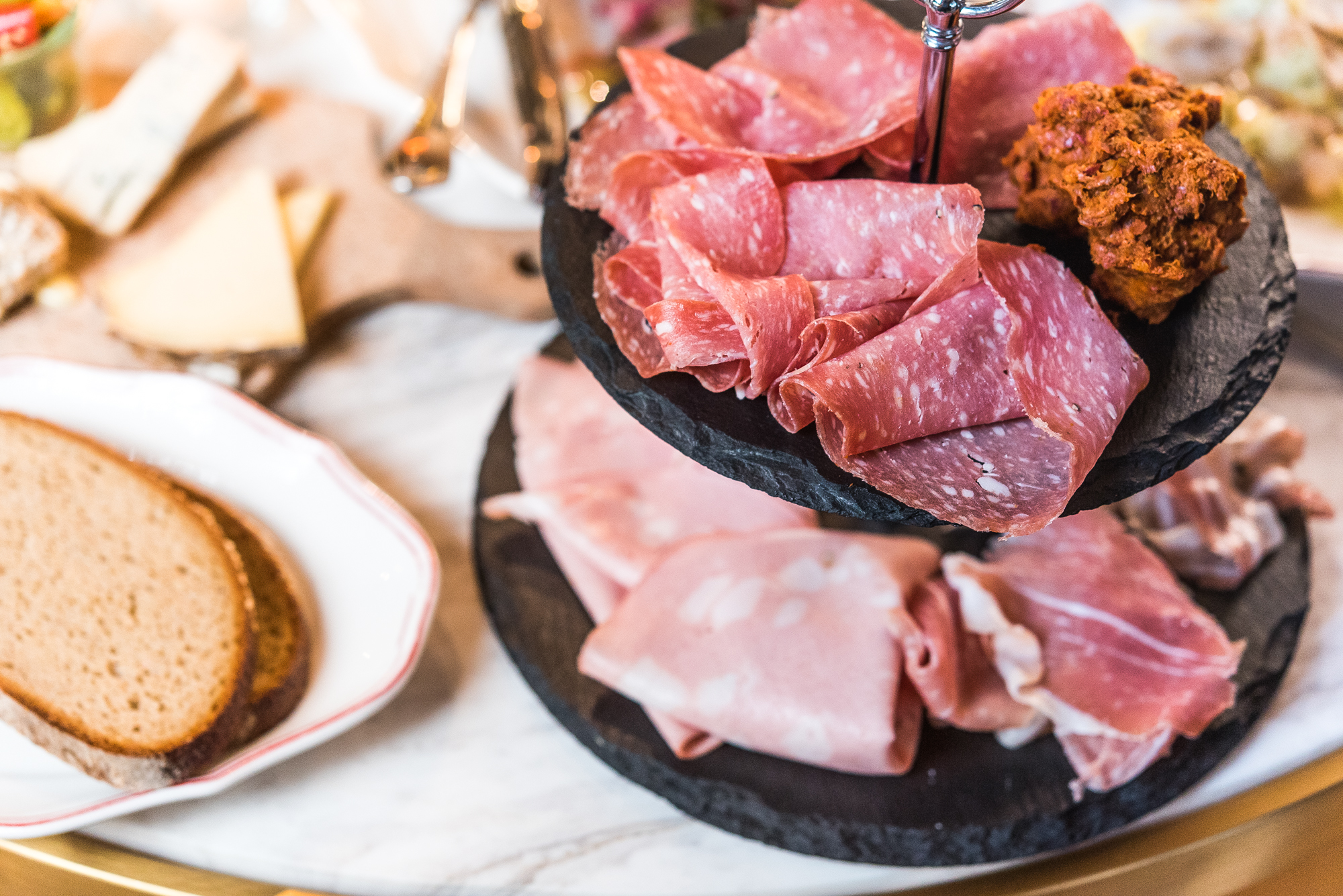 A selection of salumi and house-baked bread at Offina.