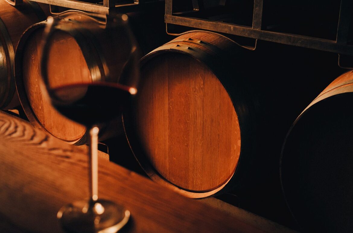 Red wine in cellar