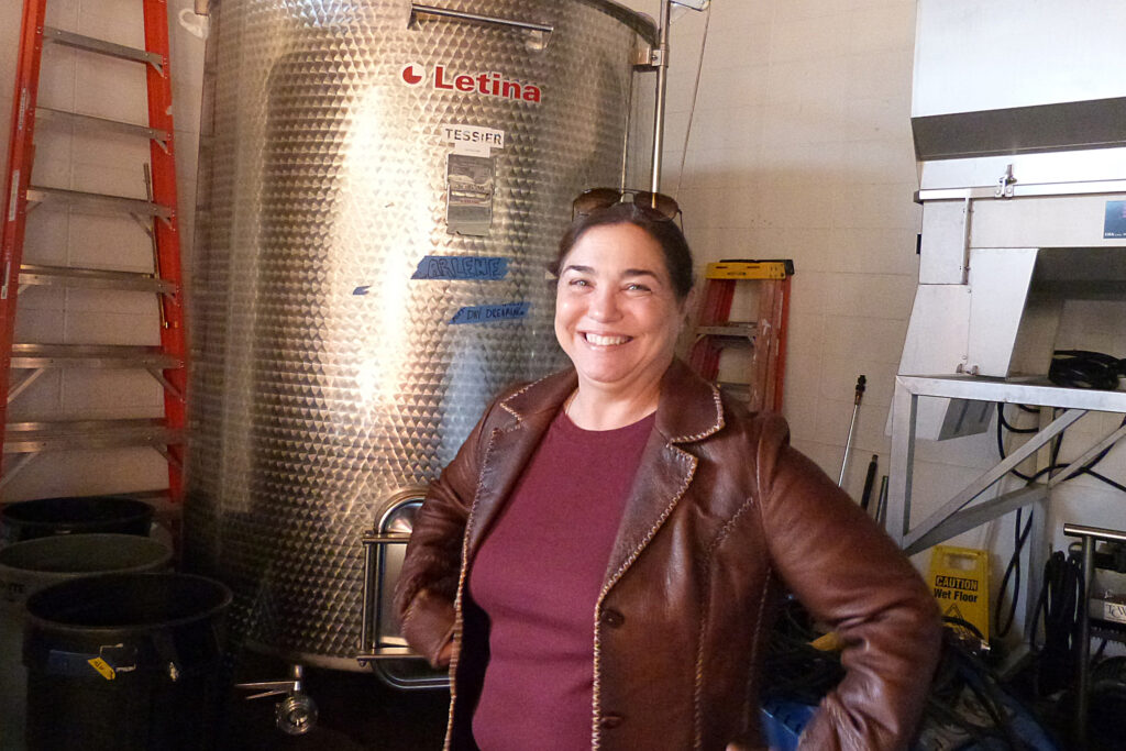 Cary Quintana of Cary Q Wines helped develop the Guardian Vital label to draw attention to vineyard workers’ rights as a member of The Vinguard’s board. Credit: Liza Gross/Inside Climate News