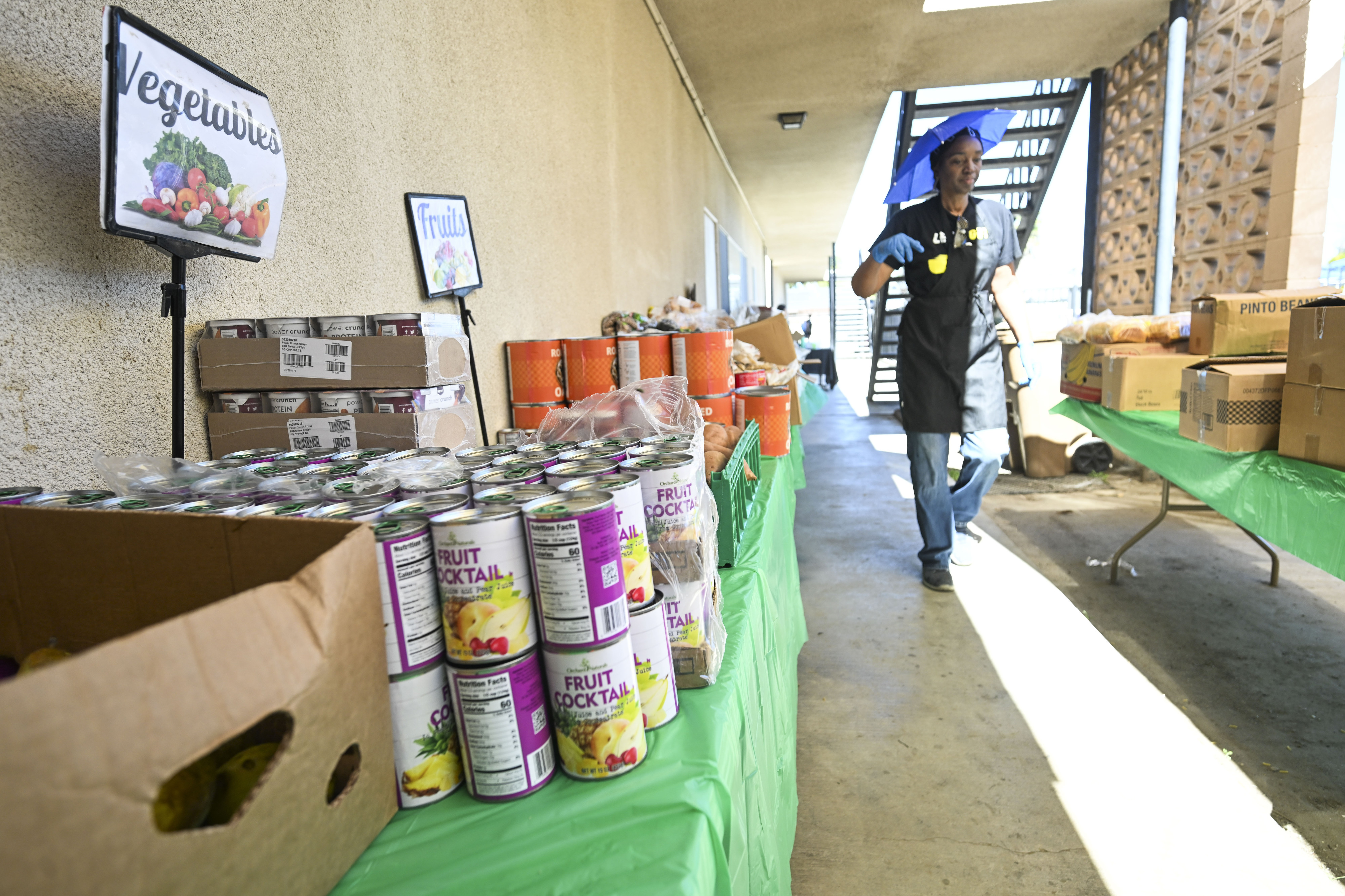 Riversideâs Lighthouse of Hope food pantry is stocked Wednesday, March...