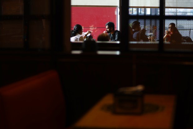 Customers eat in the dining room of Mylapore restaurant on Monday, Feb. 23 2026, in San Jose, Calif. (Aric Crabb/Bay Area News Group)