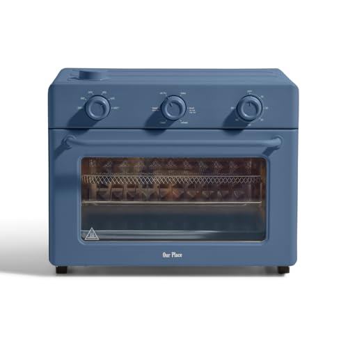 Our Place Large Wonder Oven | 6-In-1 Stainless Steel Air Fryer Toaster Oven Combo With Basket, Rack, Pan &amp; Tray | 3-Rack, 32 Qt, Large Capacity - Toast, Roast, Bake, Reheat, Broil &amp; Steam | Blue Salt