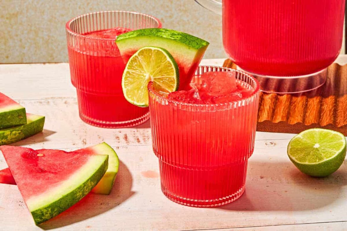Watermelon Sangria Recipe | The Mediterranean Dish Watermelon sangria pin image 2.