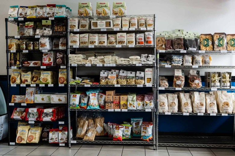 Imported Italian products on sale at Gusto Deli & Bistro. (Photo by Thomas Murphy/Times of San Diego)