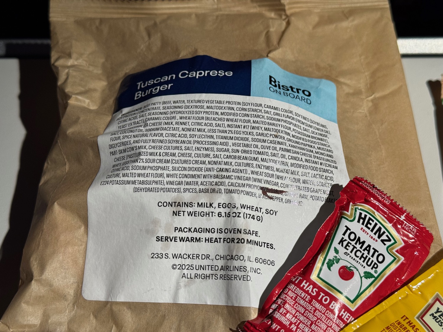 a packet of ketchup and mustard