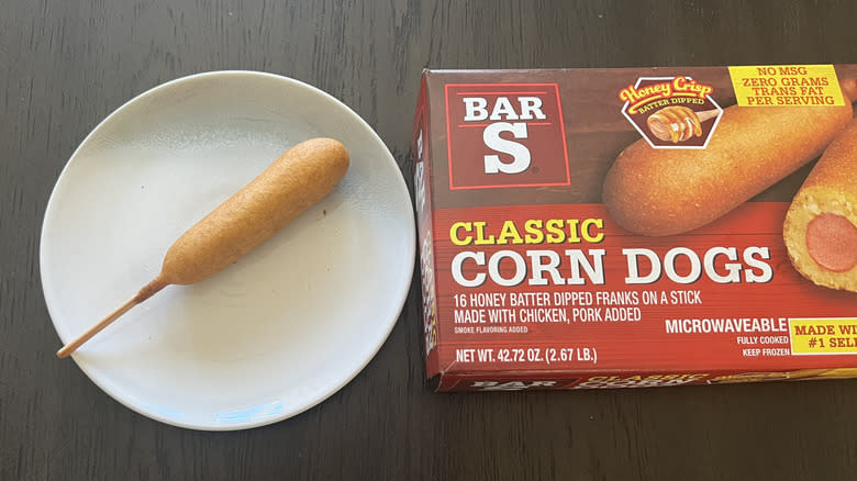 Bar-S classic corn dog on a plate.