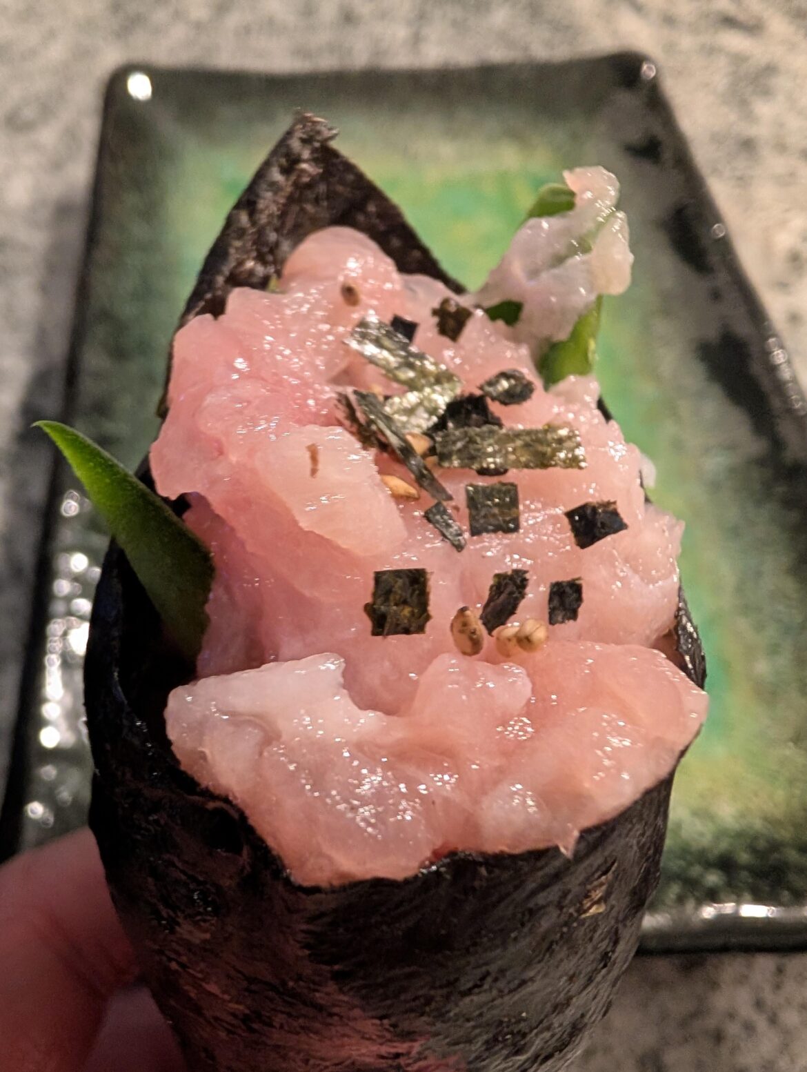 Yellowtail Jalapeno Hand Roll!