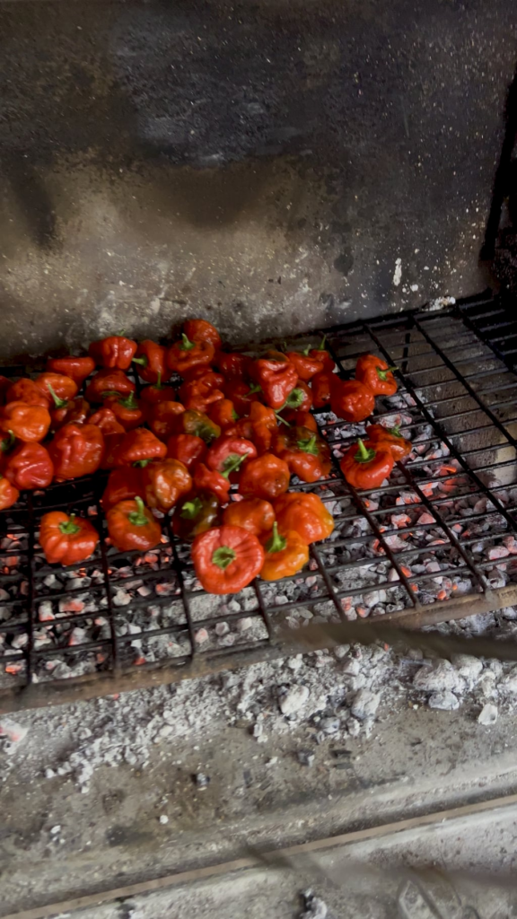 Hot Peppers on hot coals: how long do you leave them on