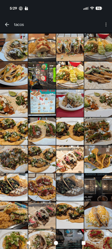 I have a lot of pictures of tacos