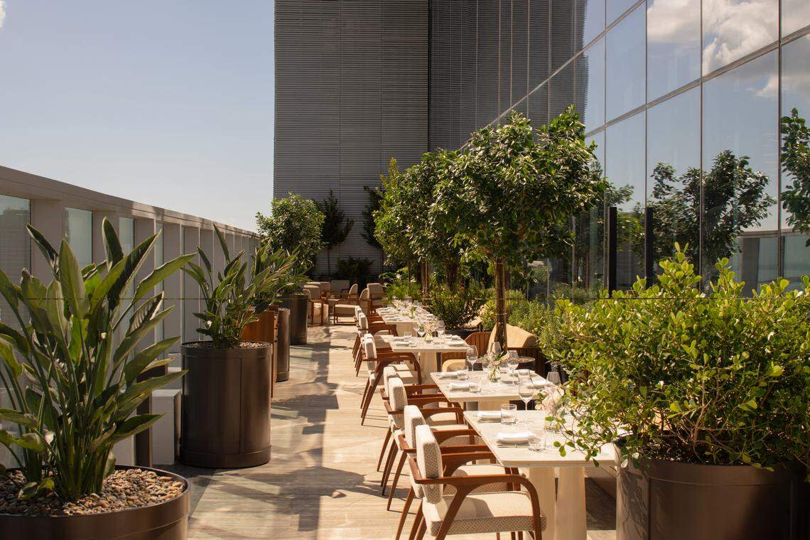 The outdoor patio at Seia Italian restaurant in Brickell.