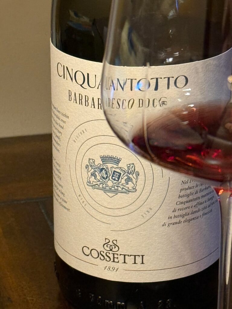 2020 Cossetti Cinquantotto Barbaresco for ~$40 and we're impressed