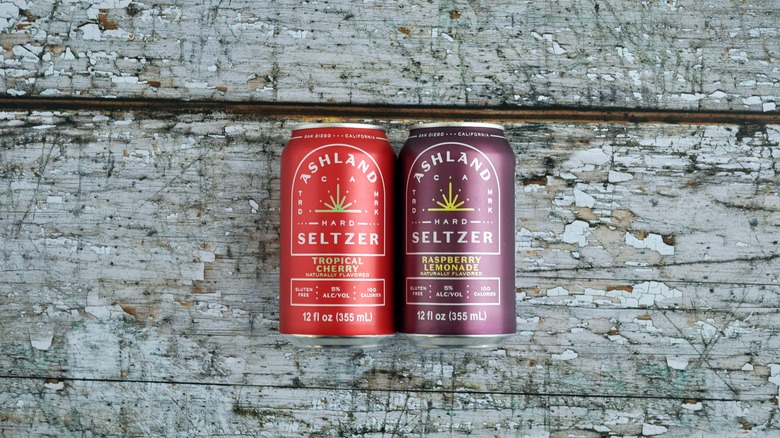 Cans of Ashland hard seltzer