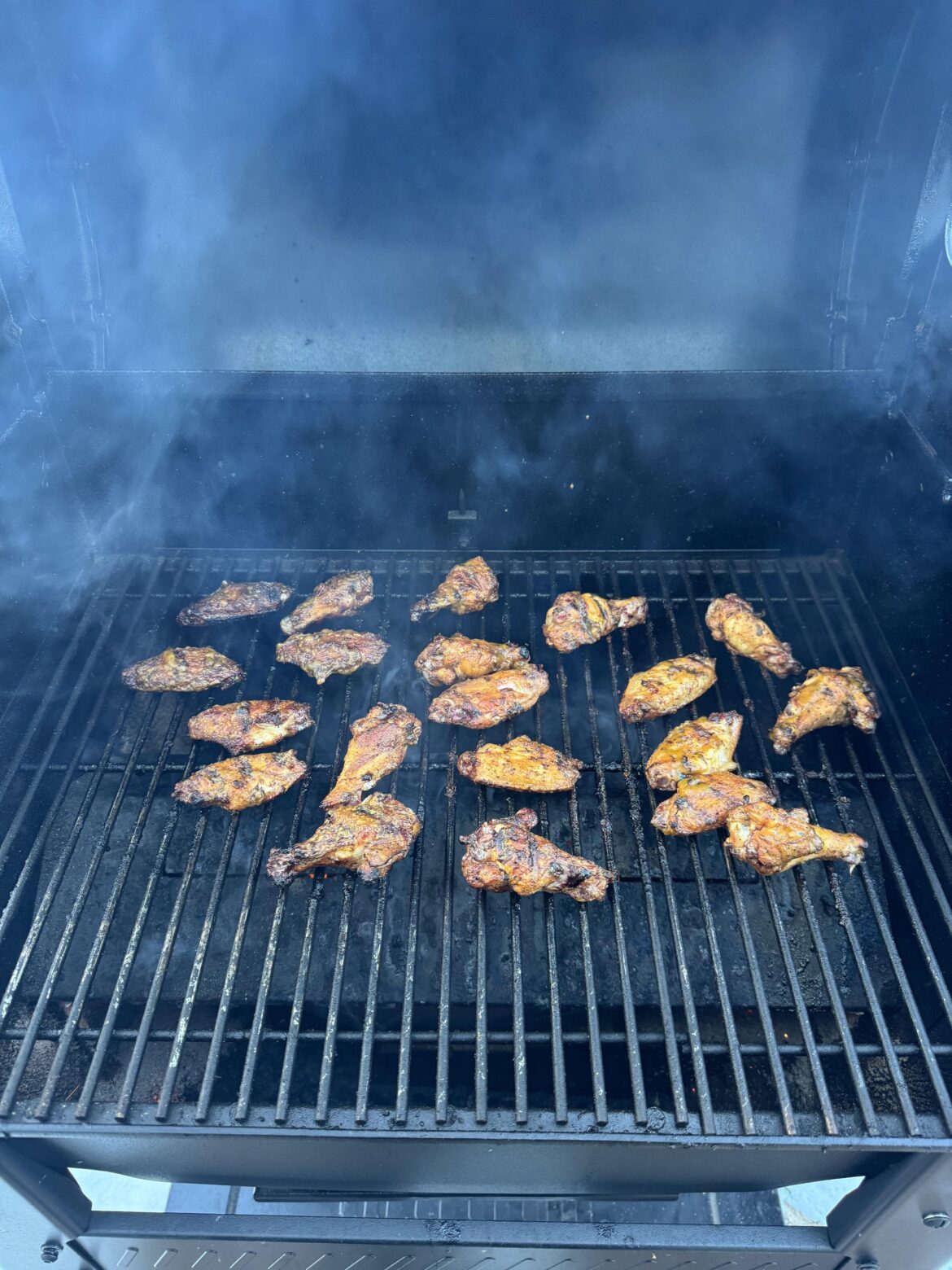 Gold wings on the pellet grill