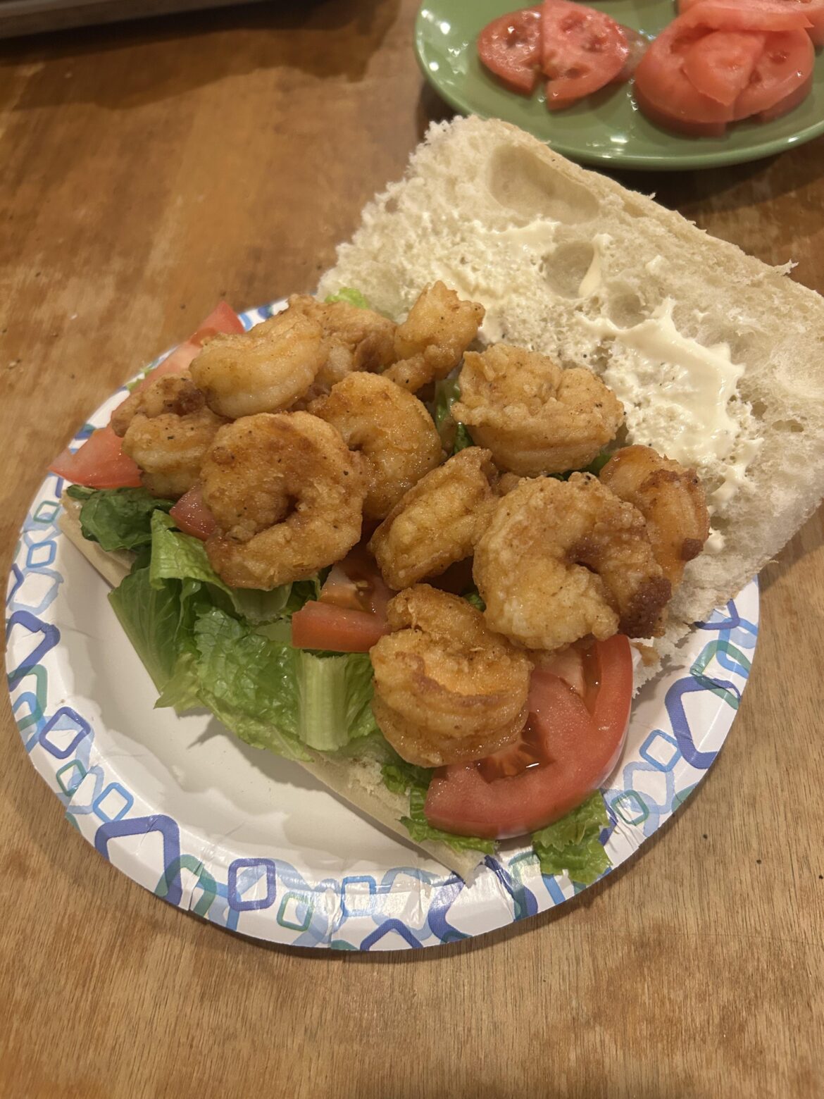 My first attempt at a shrimp po’ boy