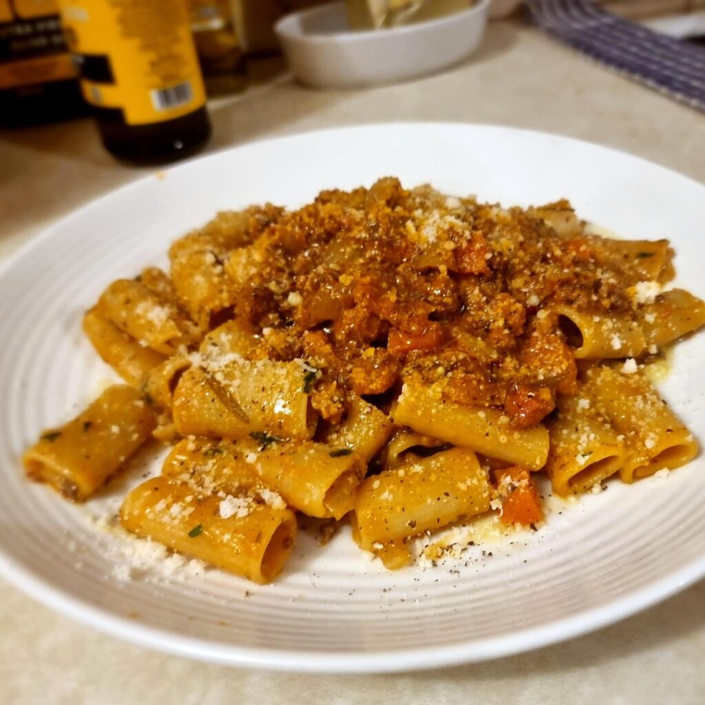Rigatoni Bolognese (and bonus ragu leftovers)